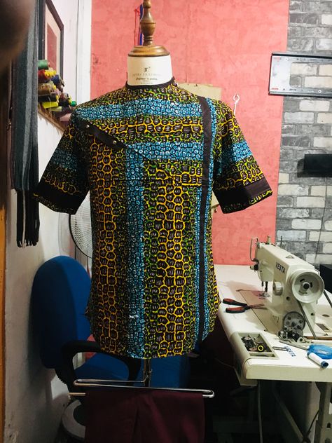 African wear by JANKs Ankara Designs For Men, Ankara Shirts For Men, Men Senator Designs, Native Clothes, Men African Wear, Men African Fashion, Sunny Fashion, African Print Pants, Ankara Blouse