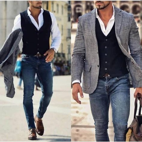 Older Mens Fashion, Herren Style, Mens Fashion Blazer, Traje Casual, Mens Fashion Casual Outfits, Stylish Mens Outfits, Fashion Casual Outfits, Vest Outfits, Mens Winter Fashion