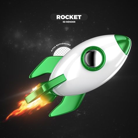 PSD green and white space rocket flying ... | Premium Psd #Freepik #psd #3d-realistic #render #3d-rendering #realistic Recruitment Poster Design, Rocket Flying, Realistic Render, 3d Elements, Recruitment Poster, Space Rocket, 3d Render, White Space, 3d Rendering