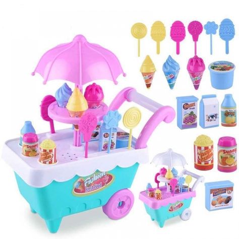 Kid's Ice Cream Cart Toy  Price: 9.98 & FREE Shipping  #hashtag1 Ice Cream Car, Kids Pretend Play Toys, Best Gifts For Boys, Play Food Set, Ice Cream Cart, Pretend Play Food, Kids Pretend Play, Ice Cream Candy, Toy Food