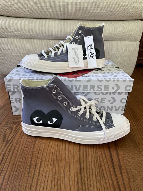 Converse X Comme Des Garcons, Cute Converse, Grey Converse, Trendy Shoes Sneakers, Dr Shoes, Jordan Shoes Girls, Fresh Shoes, Comme Des Garcons Play, Hype Shoes