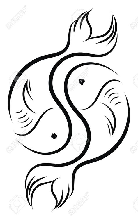 Pisces Fish Drawing, Pisces Drawing, Aesthetic Art Wallpaper, Art Prints Aesthetic, Sign Drawing, Fish Outline, Pieces Zodiac, Art Inspired Tattoos, Sketch Simple