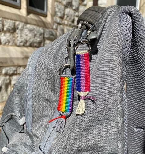 Pride Thread Bracelets, Pride Keychain Diy, Bi Bracelet, Pride Friendship Bracelet, Pride Keychain, Pride Accessories, Queer Love, Rainbow Loom Patterns, Blacksburg Va