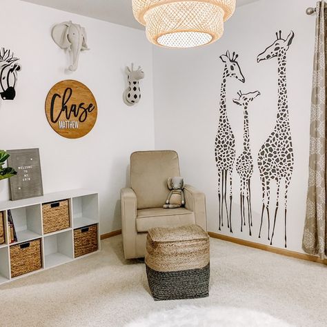 Nursery Giraffe Wall Decal Giraffes Family Wall Decal | Etsy Safari Nursery Decals, Giraffe Room, Nursery Giraffe, Safari Room, Baby Room Themes, Giraffe Nursery, Baby Boy Room Decor, Nursery Room Design, Girl Nursery Room