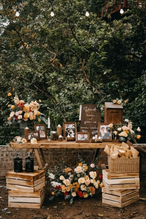 Wedding Registration Table, Rustic Wedding Reception Table Decor, Wedding Entrance Table, Wedding Photo Table, Outdoor Wedding Tables, Wedding Welcome Table, Vietnam Wedding, Wedding Guest Table, Wedding Photo Display