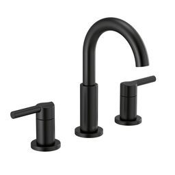 Matte Black Bathroom Faucet, Black Bathroom Sink, Black Bathroom Faucet, Matte Black Bathroom, Vanity Faucet, Classic Bathroom, Widespread Bathroom Faucet, Delta Faucets, Bath Faucet