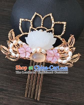 Chinese Jade Hairpin, Ancient Chinese Hair Accessories, Chinese Hair Accessories Traditional, Chinese Accessories Traditional, Lotus Hairpin, Traditional Chinese Hairpin, Lotus Accessories, Chinese Hair Clip, Traditional Chinese Hair