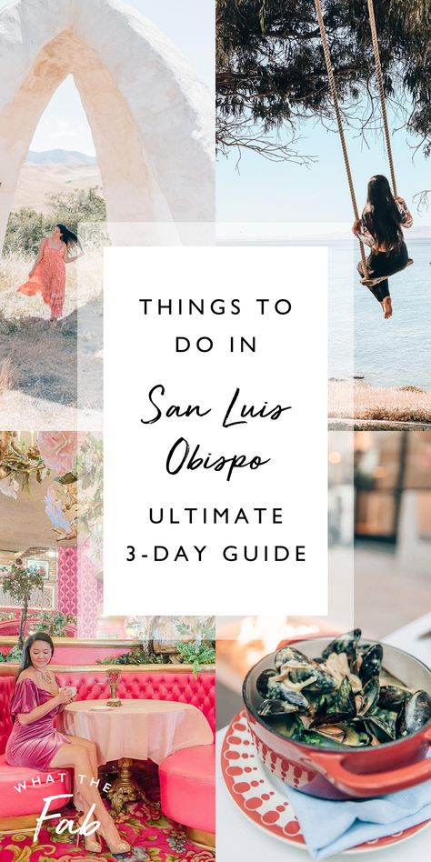 This post is all about the best things to do in San Luis Obispo, in the form of a detailed, three-day travel guide. I’m sharing all the deets from my recent trip so you can copy the itinerary! US Travel Destionation, California. What The Fab San Luis Obispo Outfit, San Luis Obispo Bachelorette Party, Things To Do In San Luis Obispo Ca, San Luis Obispo California Things To Do, Napa Wine Tasting, Best Beaches In Maui, San Luis Obispo California, Usa Roadtrip, Beautiful California