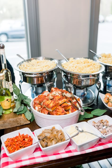 Wedding Entrees Buffet, Pasta Bar Aesthetic, Party Food Station Ideas, Wedding Pasta Bar Ideas, Wedding Pasta Station, Build Your Own Pasta Bar Wedding, Pasta Wedding Food, Pasta Party Buffet, Pasta Bar For Wedding