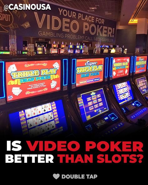 First-time players might think video poker machines and slot machines share many similarities. Despite their skin-deep similarities, these two game categories are very different. Let’s see what sets them apart: https://www.casinousa.com/blog/is-video-poker-better-than-slots #videopoker #slots #casino #poker #gambling #blog #tips Poker Machine, Free Casino Slot Games, Poker Casino, Casino Slot Games, Video Poker, Play Slots, Gaming Tips, Slot Machines, Casino Poker