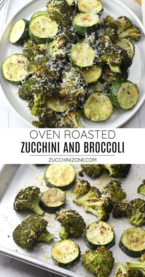 Zucchini And Broccoli, Recipe Using Zucchini, Oven Roasted Zucchini, Zucchini Vegetable, Broccoli Recipes Side Dish, Zucchini Recipes Baked, Broccoli Side Dish, Zucchini Side Dishes, Roasted Zucchini