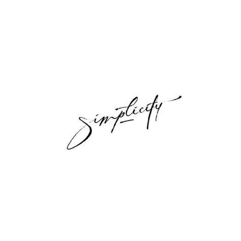 Pin: @Kyrapg ☾ IG : Kyrapg ♕ Simplicity Tattoo Words, Script Minimalist Tattoo, Create Word Tattoo, Simplicity Word Tattoo, Fineline Cursive Tattoo, Cursive Phrase Tattoo, Simplicity Tattoo, Simplicity Tattoos, Tattoo Word Fonts