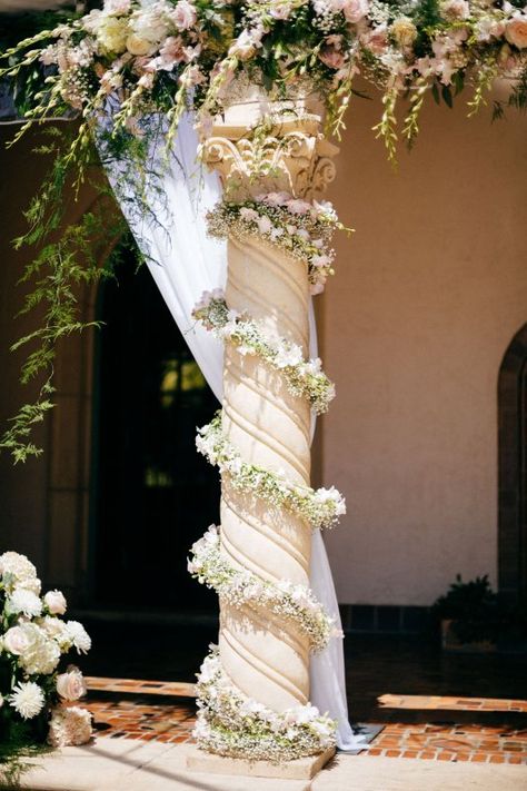 Pillar Decorations Columns, Interior Pillars, Gold And Blush Wedding, Pillar Decor, Pillar Decorations, Wedding Columns, Columns Decor, Wedding Pillars, Wedding Church Decor