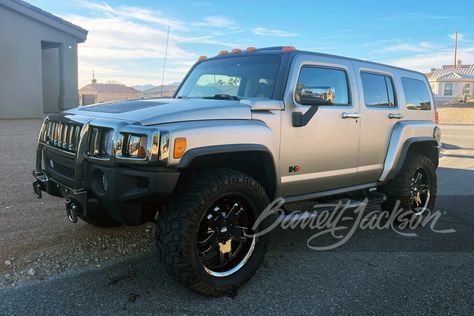 Hummer H3 Custom, Black Chrome Wheels, Pewter Paint, Hummer H3, Barrett Jackson Auction, Barrett Jackson, Suv Cars, Chrome Wheels, Motor Vehicle