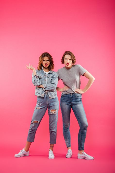 Two Ladies Photoshoot, Friendship Poses Photo Shoots, Lightroom Shortcuts, Iphone Wallpaper Moon, Friendship Photography, Angry Women, Angry Girl, Sisters Photoshoot, School Portraits