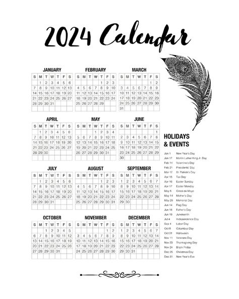 New Year - 2024 Annual Calendar With Holidays & Events for US Feel free to download, print, share without any copyright. Cheers Calendar With Holidays, 2024 Year, Year Calendar, Happy New Year 2024, Annual Calendar, Year 2024, Event Calendar, Holidays And Events, Personal Growth