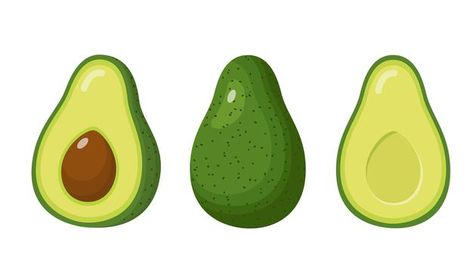 Avocado Vector, Organic Food Labels, Avocado Food, Avocado Cartoon, Journal Things, Japanese Food Traditional, Fruit Icons, Food Icon, Avocado Fruit