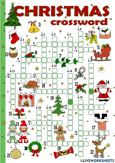 Christmas Crossword, Xmas Games, English Christmas, Christmas Teaching, Fun Christmas Games, Christmas Trivia, Christmas Worksheets, Holiday Party Games, Christmas Puzzle