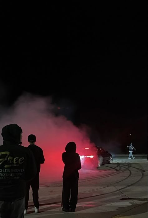 A Car, At Night, Red