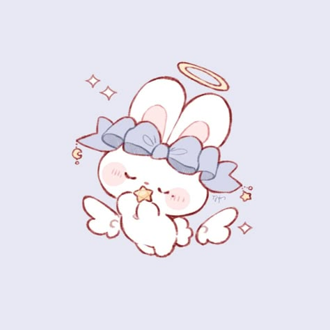 Aesthetic Bunny Pfp, Chibi Bunny, Logo Online Shop, Angel Drawing, Bunny Drawing, Scrapbook Printing, Stickers Kawaii, Hello Kitty Art, Cute Icon