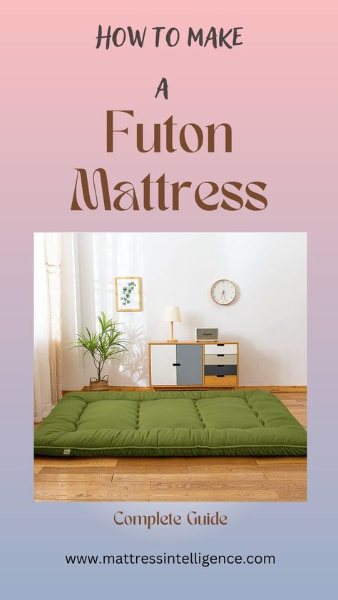 How to make a futon mattress Diy Japanese Mattress, Diy Japanese Floor Mattress, Futon Diy How To Make, Diy Futon Mattress, Futon Diy, Wooden Futon, Japanese Mattress, Diy Mattress, Floor Futon