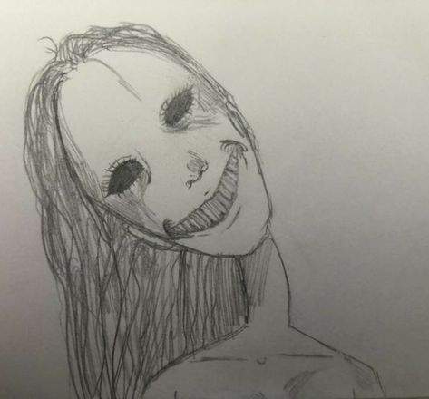 Horror Artwork Drawings Pencil, Creepy Drawing Inspiration, Scary Artwork Easy, Junji Ito Drawing Sketch, Dark Easy Drawings, Junji Ito Drawing Easy, Creepy Easy Drawings, Scary Sketches Easy, Scary Drawing Ideas Creepy Easy