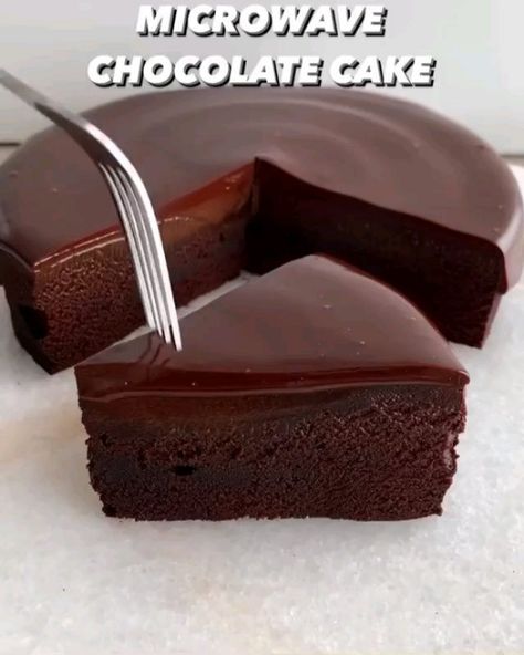 Microwave Chocolate Cake, Chocolate Ganache Topping, Microwave Chocolate Cakes, Moist Cake, Easy Chocolate Cake, Sweet Dishes Recipes, Microwave Recipes, Sweet Snacks Recipes, Food Recepie