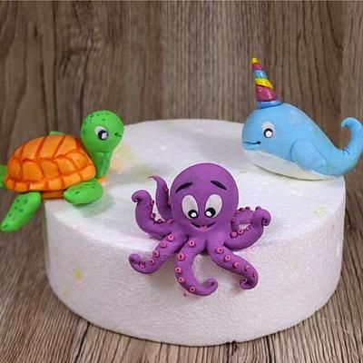 Sea Animals Cake, Under Sea Cake, Under The Sea Animals, Under The Sea Cake, Homemade Fondant, Nemo Party, Animals Cake, The Cutest Animals, Sea Cake