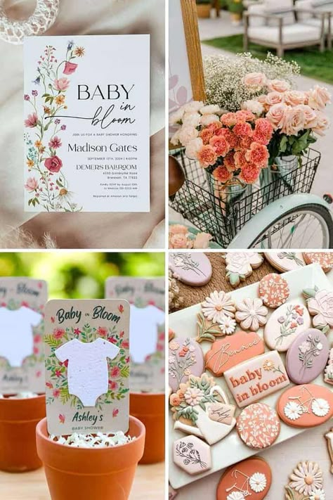 Flower Baby Shower Theme, Spring Baby Shower Themes, Baby Shower Girl Diy, Baby Shower Wrapping, Sweet Nursery, Baby Shower Theme Decorations, Wildflower Baby Shower, Themes Ideas, Baby In Bloom