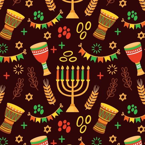 Kwanzaa Illustration, African Christmas, Happy Kwanzaa, African American Culture, Wallpaper Art, Kwanzaa, Post Ideas, Vector Hand, Winter Holiday