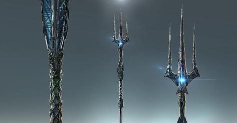 Posidens Trident, Harpoon Concept Art, Trident Concept Art, Trident Design Art, Fantasy Trident, Aquaman Trident, Trident Design, Ancient Atlantis, Aquaman 2018