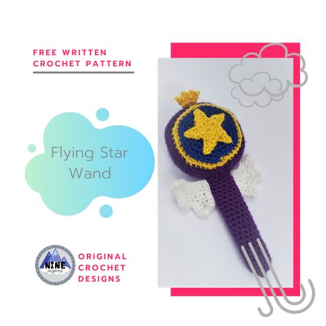 Encourage imaginative play with this whimsical wand complete with wings, a star and a crown.  This design was inspired by the super cute cartoon show Star vs the Forces of Evil. If you're a big Star fan then follow my blog because there's one more amazing design on the way to complete your kiddo's cosplay/dress-up set. <3 Crochet Wand, Whimsical Crochet, Star Wand, The Forces Of Evil, Star Vs The Forces Of Evil, Star Vs The Forces, Force Of Evil, Cosplay Dress, Cartoon Shows