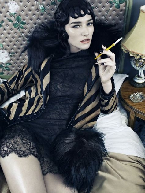 Tao Okamoto, Josephine Le Tutour, Christophe Decarnin, Emma Summerton, High Fashion Photography, Vogue Beauty, Vogue Italia, Beauty Editorial, Cabaret