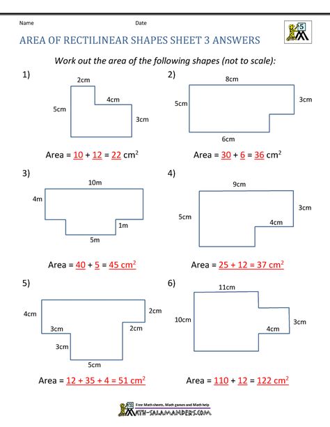 Use the measurements to find the lengths of the missing sides. Then work out the area of the rectilinear shape. Area Of Irregular Shapes, Composite Figures, Area And Perimeter Worksheets, Composite Shapes, Clock Worksheets, Finding Area, Area Worksheets, Find The Perimeter, Maths Worksheet