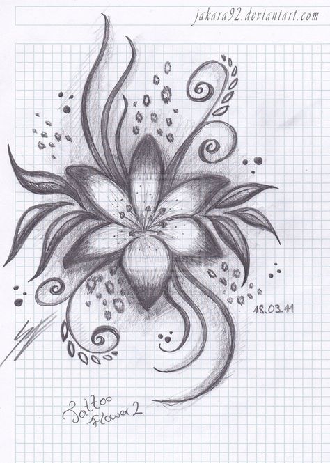 Flower Drawing Pencil Easy, Tattoo Art Drawings Design Inspiration, Art Inspiration Drawing Easy Flowers, Loutish Flower Tattoo, Tangle Flower Tattoo, Cute Easy Drawings Flowers, Chicano Flower Drawing, Floral Drawing Sketchbooks, Cute Tattoo Sketches