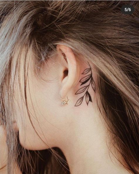 Leaf Tattoo Behind Ear, Monroe Drawing, Marilyn Monroe Drawing, Learn To Tattoo, Behind Ear Tattoos, Beautiful Tattoos For Women, Ear Tattoos, Female Tattoos, Vine Tattoos