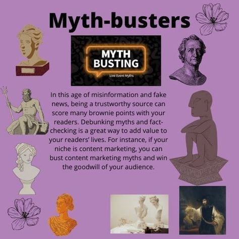 what are Myth-busters Myth Busters, Myth Busted, Brownie Points, Fact Checking, Math For Kids, Live Events, Content Marketing, Memes