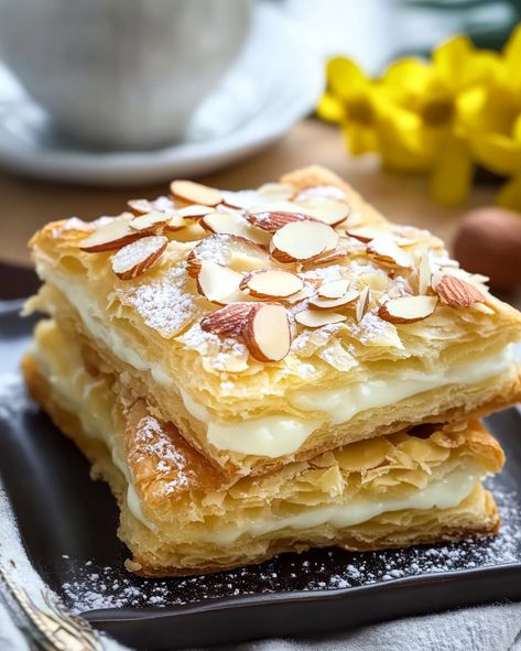 Advertisement The Danish Almond Puff is a delightful combination of buttery pastry and rich almond ... Read more Almond Paste Puff Pastry Recipes, Pear Puff Pastry Dessert, Danish Desserts, Almond Puff Pastry, Puff Pastry Danish, Almond Danish, Almond Puff, Pastry Ring, Puff Pastry Dessert