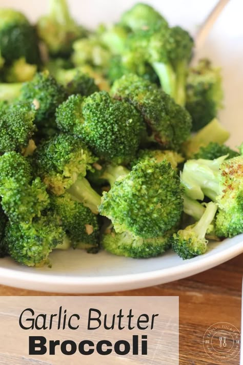 This Garlic Butter Broccoli is the perfect side dish for whatever you have got cooking up tonight! Make sure to make extra, because it will get eaten before it hits the table! #sidedish #garlicbutter #broccoli #feedingyourfam Broccoli Recipes Stove Top, Sauteed Broccoli Recipes, Garlic Butter Broccoli, Grilling Hamburgers, Butter Broccoli, Seasoned Broccoli, Broccoli Recipes Side Dish, Bbq Potluck, Easy Garlic Butter