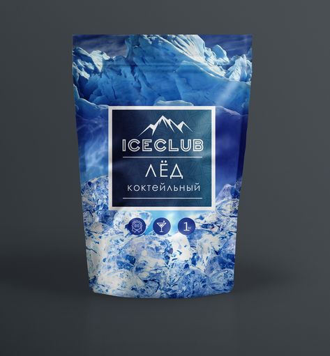 Logo and Packaging Design for "Ice Club" on Behance Ice Packaging Design, Ice Cup Design, Ice Cube Packaging Design, Ice Logo Design, Ice Packaging, Ice Club, Wine Shop Interior, Fruit Juice Packaging, Water Bottle Label Design