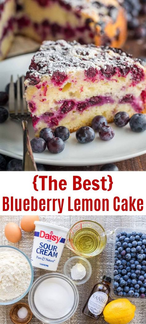 This Blueberry Lemon Cake is loaded with 1 pound of blueberries and every bite has sweet pops of juicy blueberry and fresh lemon flavor. It’s not too sweet and not too tangy, but just right. This is my favorite tea or coffee blueberry cake and it’s easy, easy! It is moist, fluffy, and tastes like a decadent Blueberry Muffin from a fancy bakery. Bite into this while it’s still a little warm and you’ll have no words, only sound effects… mmm! #blueberrylemoncake #coffe Blueberry And White Chocolate Cake, Fancy Bakery, Blueberry Cake Recipe, Blueberry Lemon Cake Recipe, Natashas Kitchen, Lemon Blueberry Cake, Blueberry Cake Recipes, Blueberry Lemon Cake, Lemon Cake Recipe