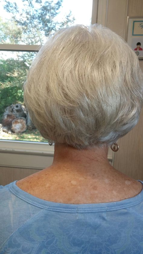 Backs Of Short Haircuts, Short Stacked Wedge Haircut, Haircuts For Women Over 70, Short Stacked Hair, Haircut Gray Hair, Wedge Haircut, Short Hair Back, Stacked Haircuts, Stacked Hair