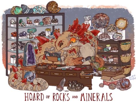 Unusual dragon hoards by Lauren Dawson: Rocks and minerals. Hoard Dragons, Dragon Hoards, B29 Superfortress, Dragon Fanart, Dragon Ideas, Daily Humor, Fantastic Beast, Amazing Artists, Supernatural Beings