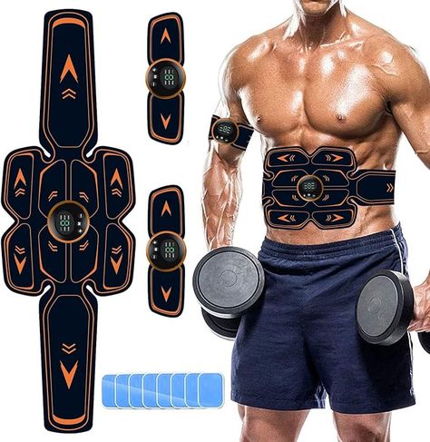 UMATE EMS Muscle Stimulator, Ab Stimulator Belt, Waist Trainer for Woman/Man, Abs Workout Equiptment for Your Home Gym Exercise Gear for Abdomen/Arm/Leg Black Gym Workouts Machines, Ab Trainer, Home Gym Exercises, Muscle Abdominal, Abs Training, Muscle Stimulator, Muscle Training, Strong Muscles, Abdominal Muscles