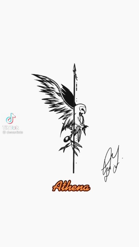 Athena Tattoo, Pisces Tattoo Designs, Mum Tattoo, Bookish Tattoos, Hip Thigh Tattoos, Remembrance Tattoos, Greek Mythology Tattoos, Western Tattoos, Goddess Tattoo