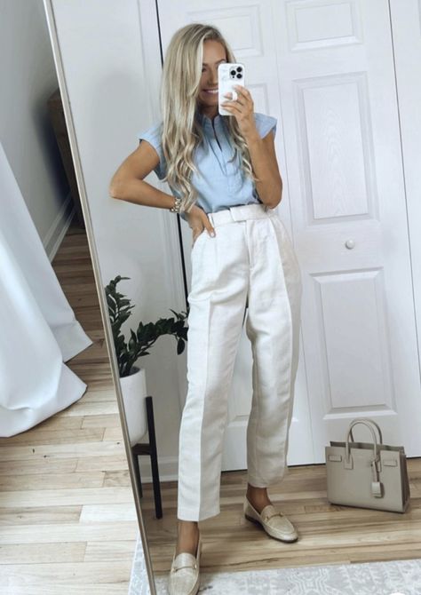 Work Outfits Women Mid Size Summer, Summer Real Estate Outfits, Casual Friday Work Outfits Summer, Pa Outfits, Business Meeting Outfit, Summer Business Outfits, Corporate Girly, Office Outfits Women Casual, Summer Business Casual Outfits