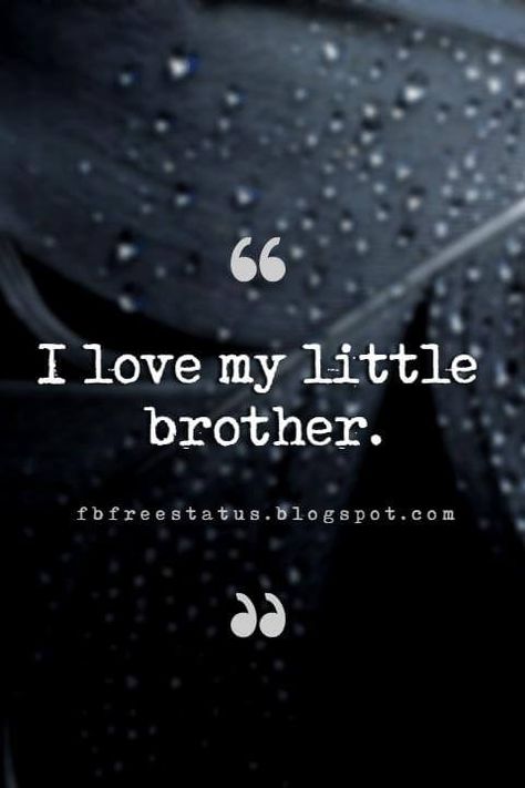 Quotes About Brothers - Brother Quotes And Sibling Sayings Lil Brother Quotes, I Love My Brother Quotes, Little Brother Aesthetic, Sibling Sayings, Quotes About Brothers, Love My Brother Quotes, Protective Brother, Quotes For Brother, Missing My Brother