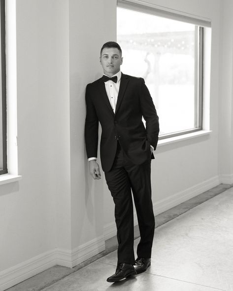 Groom Portraits, Groom Photos, Groom wedding photos, Groom black tux, Groom wedding portraits Wedding Groom Pictures, Groom Only Photos, Editorial Groom Photos, Black On Black Tux, Groom Portraits Poses, Groom Solo Poses, Groom Photoshoot Poses, Black Tux Groom, Groom Photos Poses