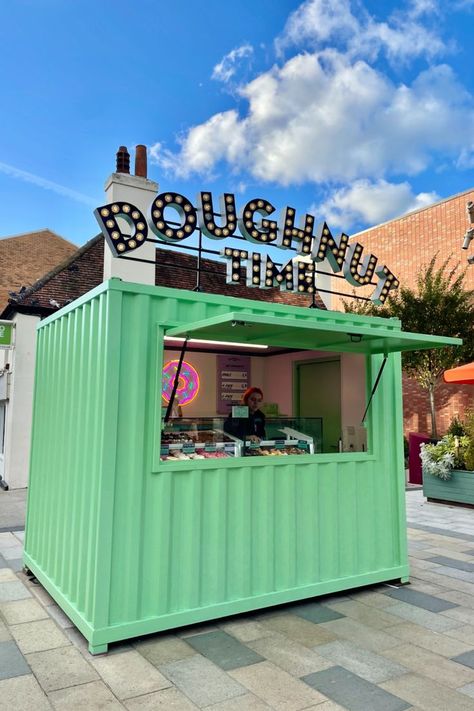 Container Bakery Shop, Food Stand Ideas, Food Container Design, Container Bakery, Thanlyin, Container Kiosk, Container Coffee Shop, Food Stall Design, Gerobak Dorong