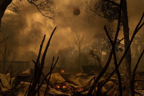 Fires burn in the village of Balmoral, NSW, Australia. December 2019. © Matthew Abbott/Panos Pictures Burned Village, Burning Village, Aegon Iii, Spring Court, Burning House, 31 December, D D Items, Dnd Stuff, Wild Fire